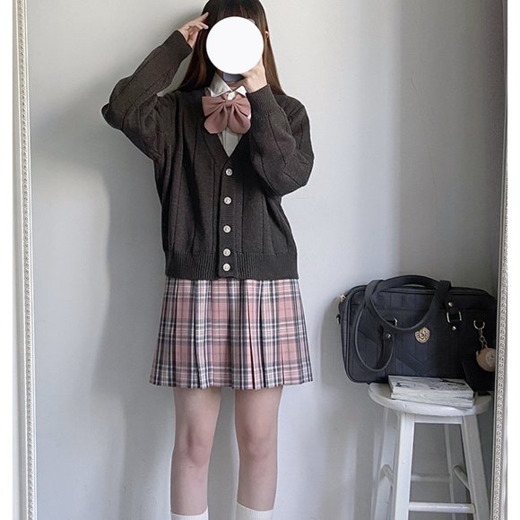 Cute Black JK Japanese School Uniform Sweater Cardigan Warm Wool Girl Teen Women - Picture 2 of 5